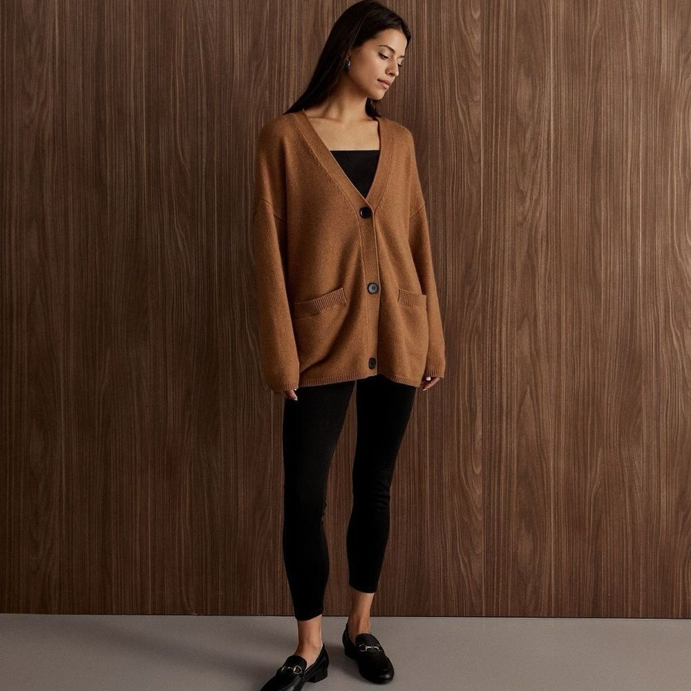 ZARA OVERSIZED 100% WOOL CARDIGAN